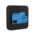 Blue Delete folder icon isolated on transparent background. Delete or error folder. Close computer information folder