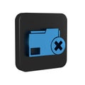 Blue Delete folder icon isolated on transparent background. Delete or error folder. Close computer information folder
