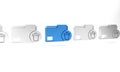 Blue Delete folder icon isolated on white background. Delete or error folder. Close computer information folder