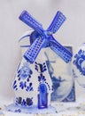 Blue Delftware Christmas tree toy Netherlands closeup shallow D Royalty Free Stock Photo