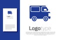 Blue Delivery cargo truck vehicle icon isolated on white background. Logo design template element. Vector Illustration Royalty Free Stock Photo