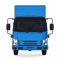 Blue Delivery Truck Isolated Royalty Free Stock Photo