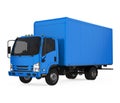 Blue Delivery Truck Isolated Royalty Free Stock Photo