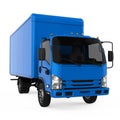 Blue Delivery Truck Isolated