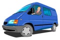 Blue Delivery Van