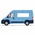 Blue Delivery Van Vector Illustration with Blank Space for Branding Royalty Free Stock Photo