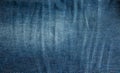 Blue denim background. Texture of classic frayed jeans Royalty Free Stock Photo