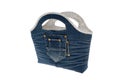 A blue denim bag isolate on white with path Royalty Free Stock Photo