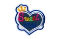 Blue denim heart shape patch with Sweet kids lettering