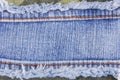 Blue denim jeans seam label texture Royalty Free Stock Photo