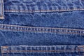 Blue denim jeans texture with seams Royalty Free Stock Photo