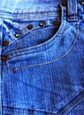 Blue denim pocket with brown studs Royalty Free Stock Photo