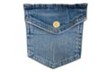 Blue denim pocket with a rivet Royalty Free Stock Photo