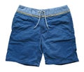 Blue denim shorts isolated