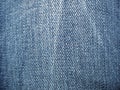 Blue denim. Texture of cotton coarse material. A fragment of a natural rag indigo. Vertical furrows, dark and light threads, Royalty Free Stock Photo