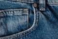 blue denim texture with side double seam. thread stitches on the background of denim textiles. a place to copy. Abstract