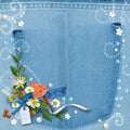 Blue denim textured background vintage Royalty Free Stock Photo