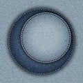 Blue denim with two asymmetric circles Royalty Free Stock Photo