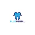 Blue dental logo with tooth illustration