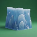 Blue dental mold replica on green Royalty Free Stock Photo