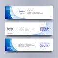 Blue design banner, three models, Basic RGB Royalty Free Stock Photo