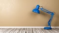 Blue Desk Lamp on Wooden Floor in the Room