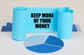 On the blue diagram and graphs there is a twisted paper plate with the inscription - Keep More Of Your Money