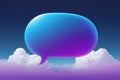 Blue dialogue bubbles in the clouds,Generative AI Royalty Free Stock Photo