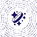 Blue Diamond engagement ring icon isolated on white background. Abstract circle random dots. Vector Royalty Free Stock Photo