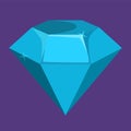 Blue diamond icon vector isolated. Shiny jewelry Royalty Free Stock Photo