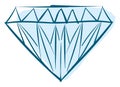 Blue diamond, illustration, vector Royalty Free Stock Photo