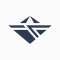Blue Diamond Logo on White Background, Utilizing negative space to create a sense of airiness, minimalist simple modern vector