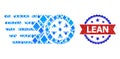 Blue Diamond Mosaic Rush Wheel Icon and Grunge Bicolor Lean Seal