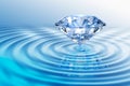 Blue diamond with reflection