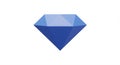 A blue diamond shape is depicted against a plain white background. The geometric Royalty Free Stock Photo
