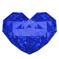 Blue diamond shaped heart Royalty Free Stock Photo