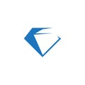 Blue diamond simple shadow decoration logo vector