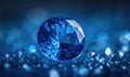 A blue diamond is on a blue surface Royalty Free Stock Photo