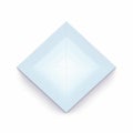 Blue Diamond On White: Muted Colorscape Mastery With Streamlined Forms