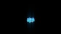 Blue diamonds or ice minus dash on black bg, isolated - object 3D illustration Royalty Free Stock Photo