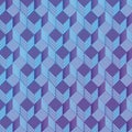 Blue dice on a fabric pattern Royalty Free Stock Photo
