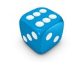 Blue dice on white background