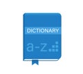 Blue dictionary with bookmark mockup