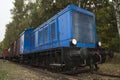 Blue diesel locomotive