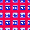 Blue Different files icon isolated seamless pattern on red background. Vector Royalty Free Stock Photo