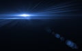 Blue digit lens flare with bright light in black background Royalty Free Stock Photo