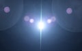 Blue digit lens flare with bright light in black background used for texture Royalty Free Stock Photo