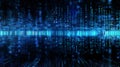 Blue Digital Binary Data on Computer Screen Background AI Generated Royalty Free Stock Photo