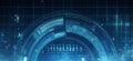 Blue digital binary data earth computer screen background - technology Royalty Free Stock Photo