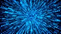 Blue Digital Data Stream Abstract Background with Light Rays Royalty Free Stock Photo